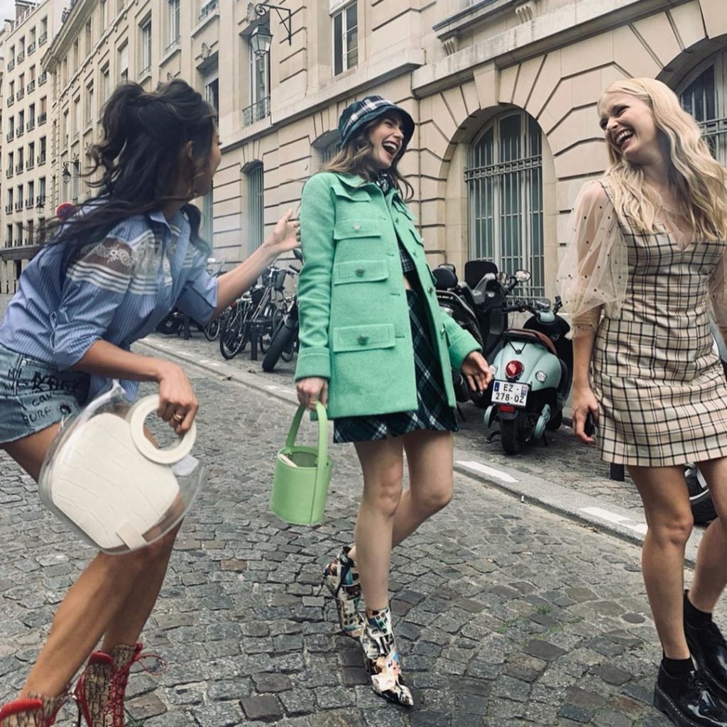 emily in paris behind the scenes cast pictures