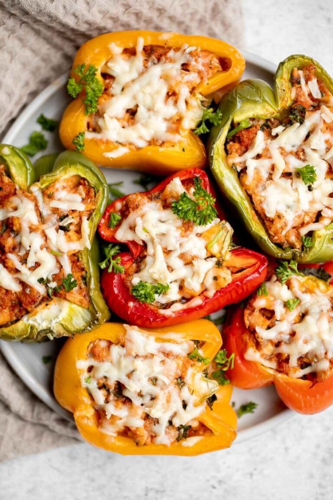 chicken parmesan stuffed peppers 2 768x1152 1